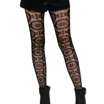 Leg Avenue Python Net Tights Nylon Fishnet Women's One Size Reg Black 9719